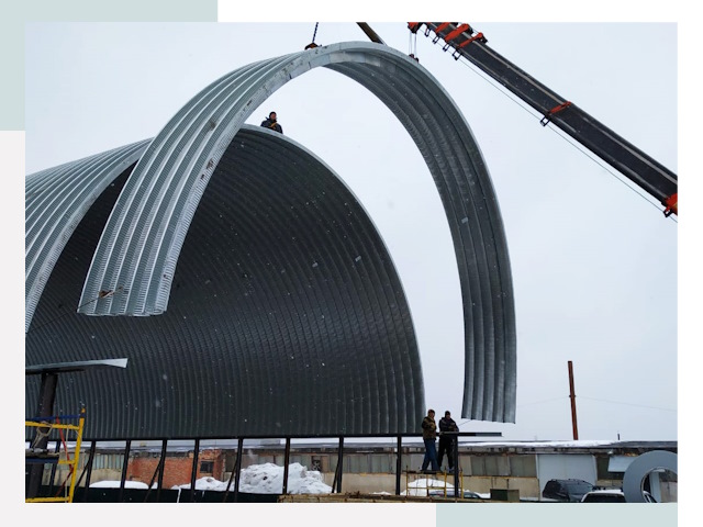 Полукруглые ангары в Балакове